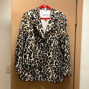 GRAVER Susan Graver Animal Print Jacket Leopard Print with covered buttons L